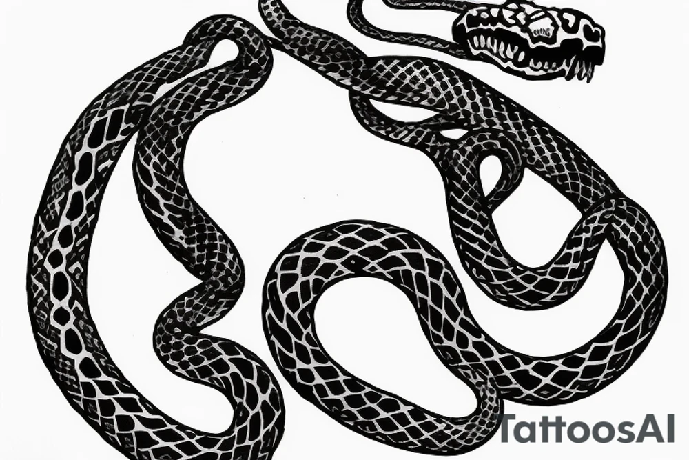 Skeletal snake tattoo idea
