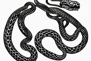 Skeletal snake tattoo idea