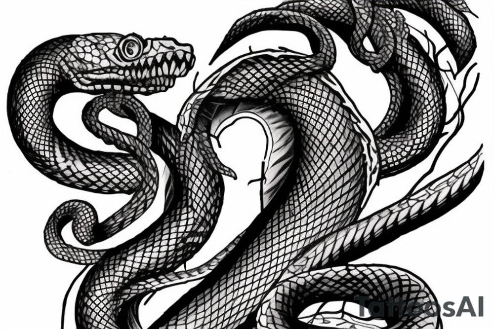 Snake skeleton tattoo idea
