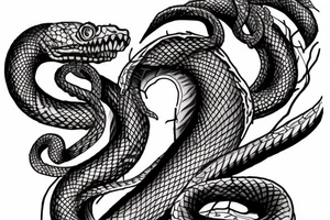 Snake skeleton tattoo idea