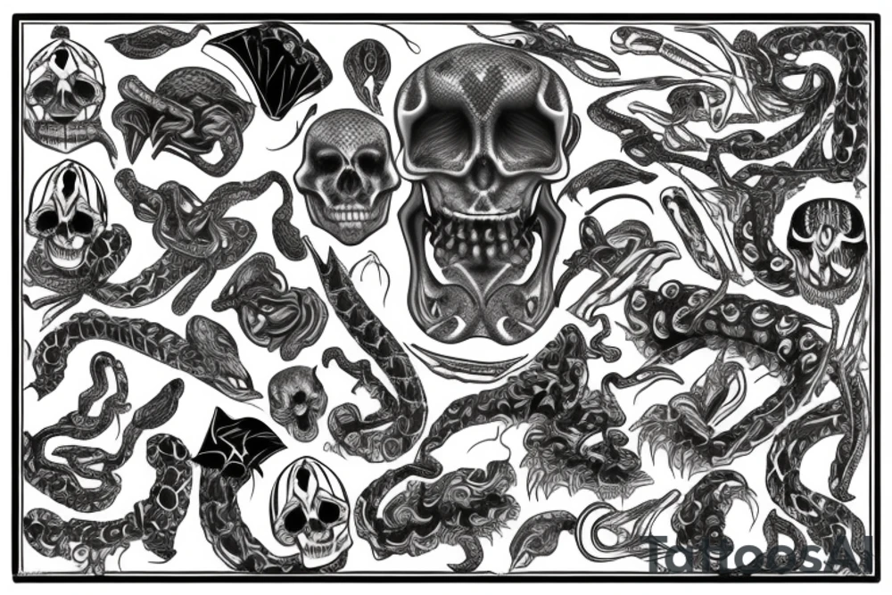 Snake skeleton tattoo idea