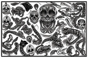 Snake skeleton tattoo idea