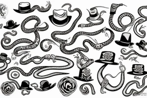 Snake with a tophat tattoo idea