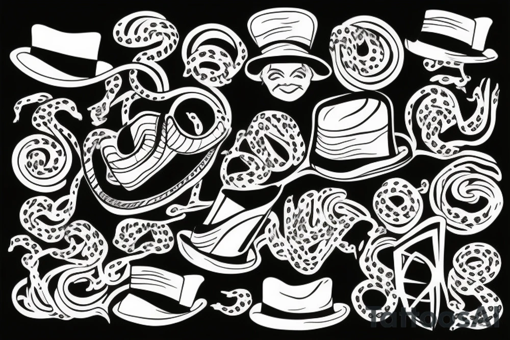 Snake with a tophat tattoo idea