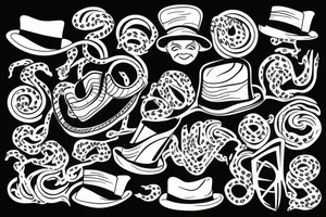 Snake with a tophat tattoo idea