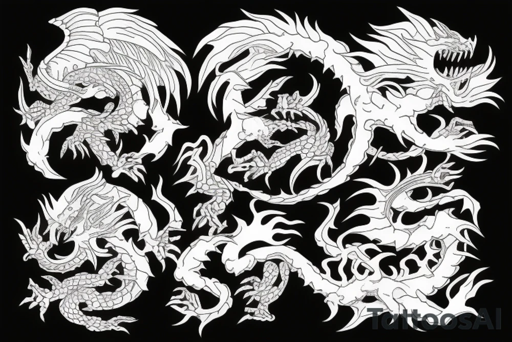 astral skeleton dragon tattoo idea