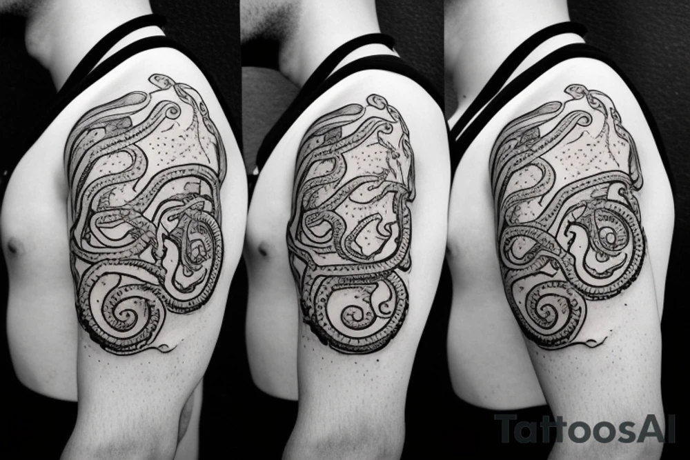 octopus hugging an anchor tattoo idea