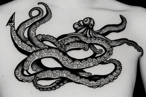 octopus hugging an anchor tattoo idea