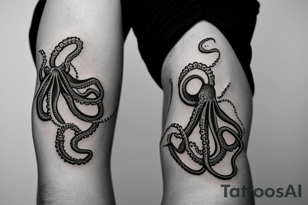 octopus hugging an anchor tattoo idea