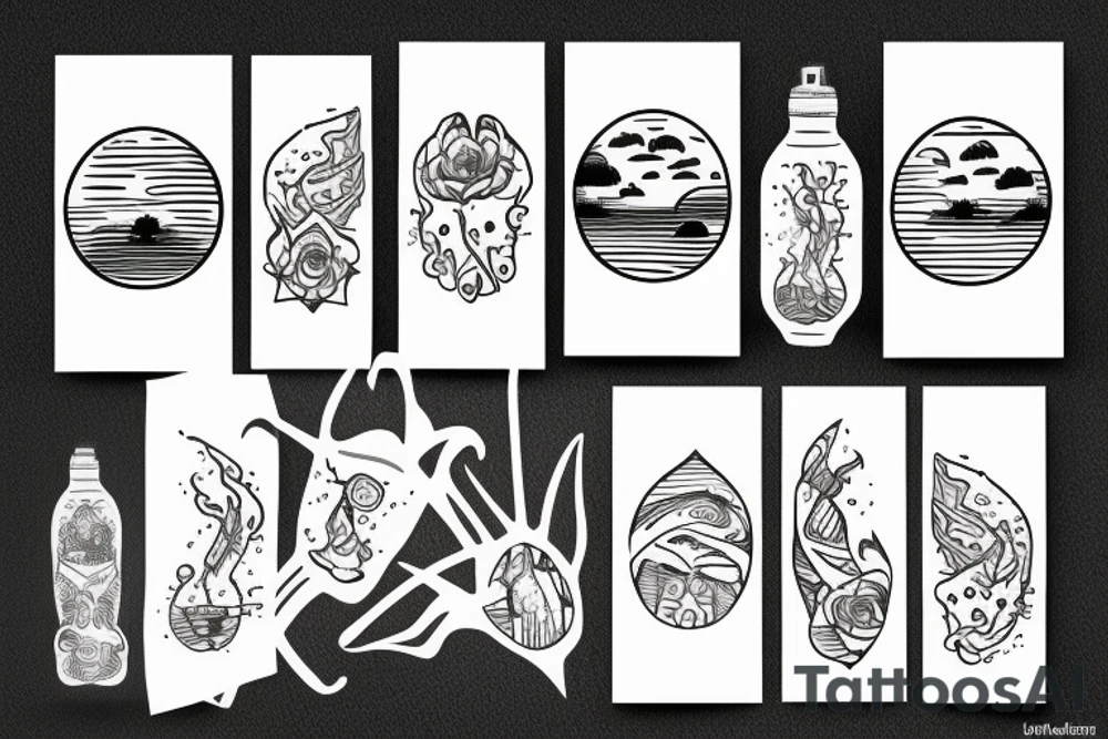 Sunset over the water tattoo idea