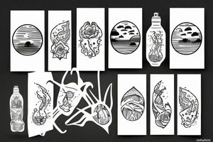 Sunset over the water tattoo idea