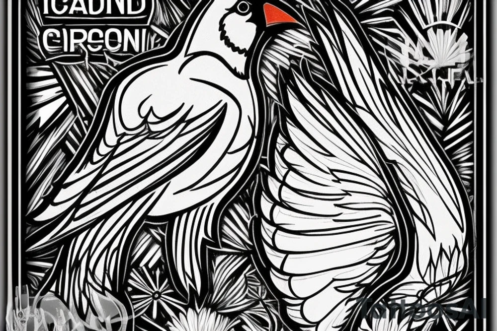 A cardinal flying away from his cage, on the cage have a plaque that says "I'm Free" and the cage have an open gate tattoo idea