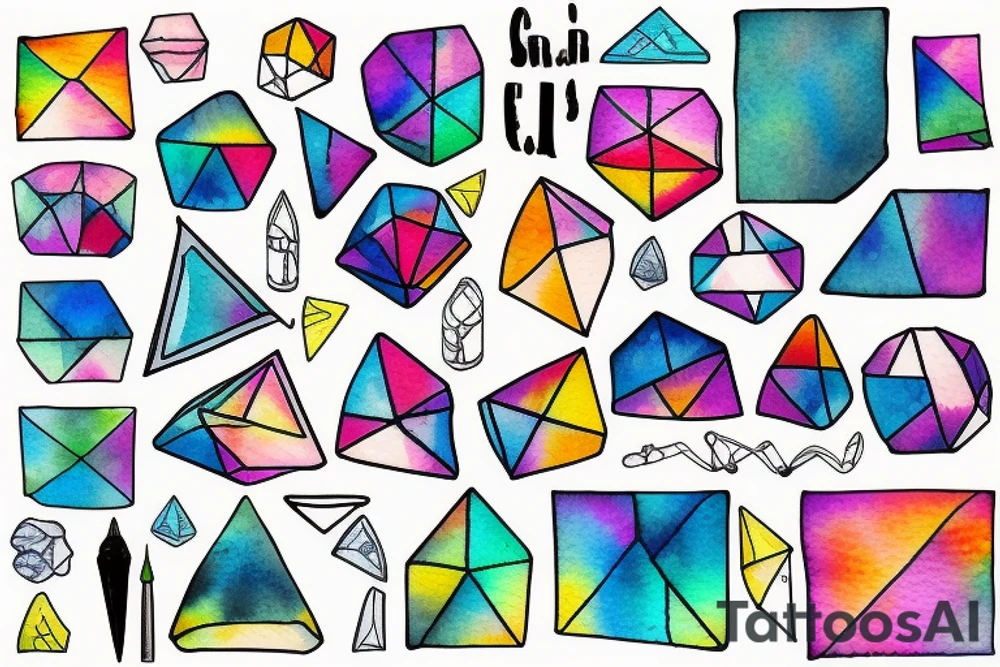 Water color  geometric tattoo idea