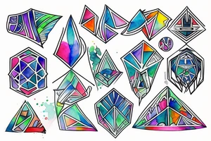 Water color  geometric tattoo idea