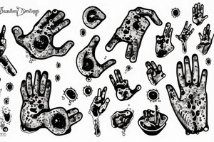 water washing away bloody hands tattoo idea
