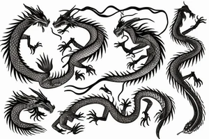 a dragon with a weeping willow tree tattoo idea