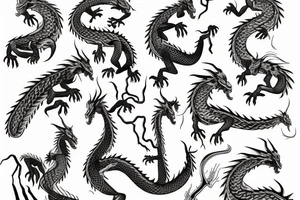 a dragon around a weeping willow tree tattoo idea