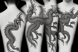 a dragon around a weeping willow tree tattoo idea