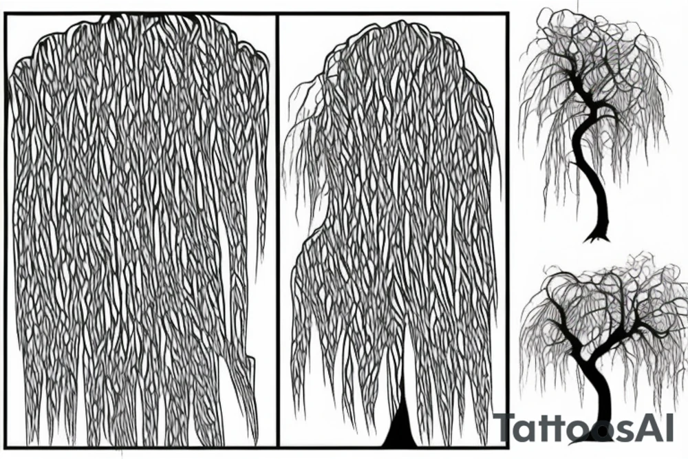 a weeping willow tree tattoo idea