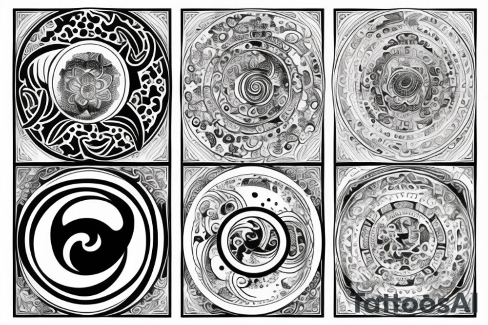Hourglass with Yin and Yang symbols inside tattoo idea