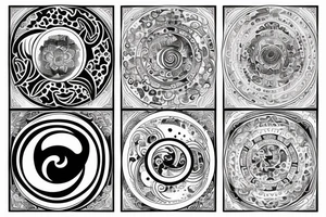 Hourglass with Yin and Yang symbols inside tattoo idea