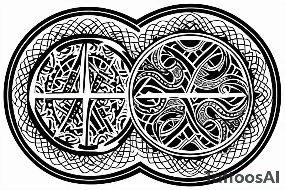 Hourglass with Yin and Yang symbols inside tattoo idea