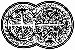 Hourglass with Yin and Yang symbols inside tattoo idea