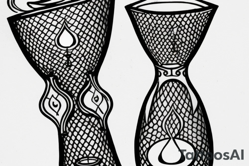 Small medieval hourglass tattoo idea