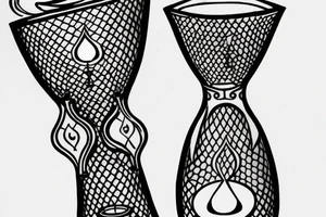 Small medieval hourglass tattoo idea