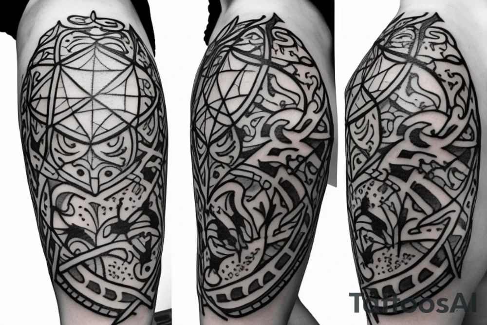 Small medieval hourglass tattoo idea