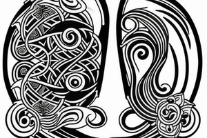 Yin and Yang hourglass tattoo tattoo idea