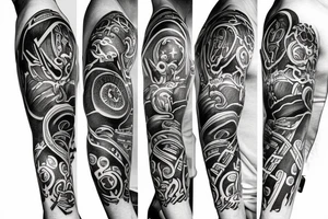 Christian sleeve tattoo tattoo idea