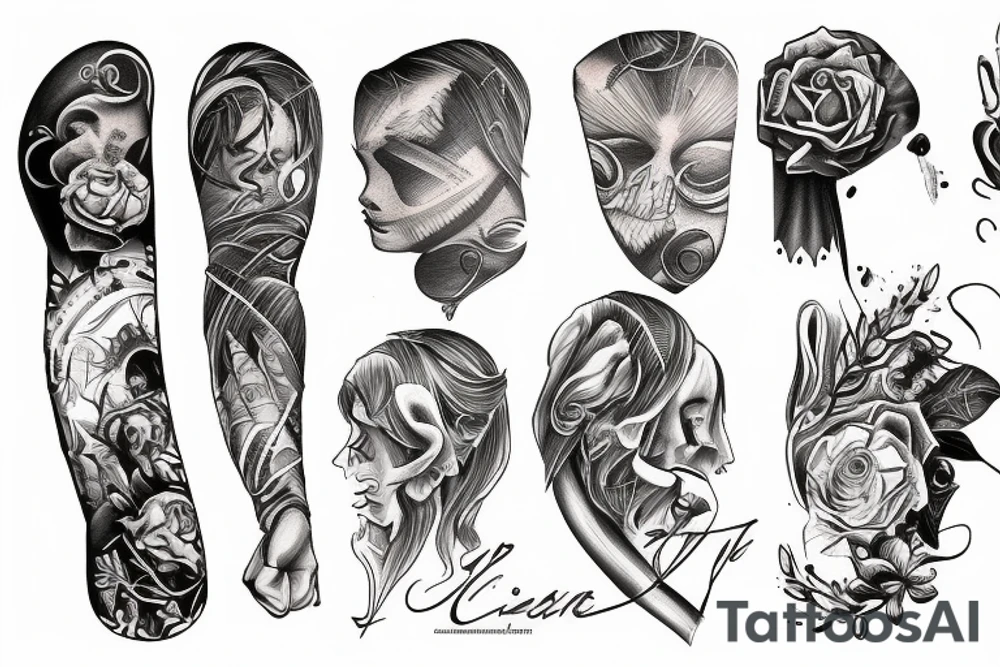 Christian sleeve tattoo tattoo idea