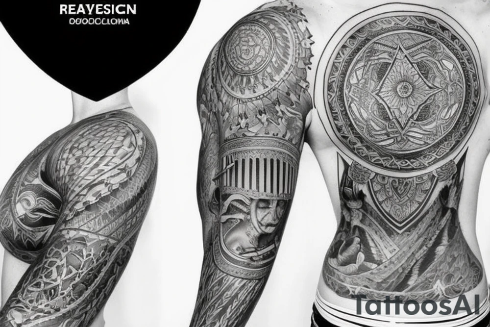 Religious sleeve tattoo idea