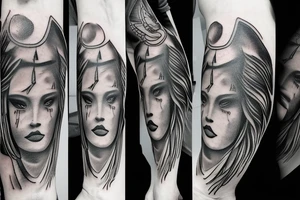 God, angels, eye crying tattoo idea