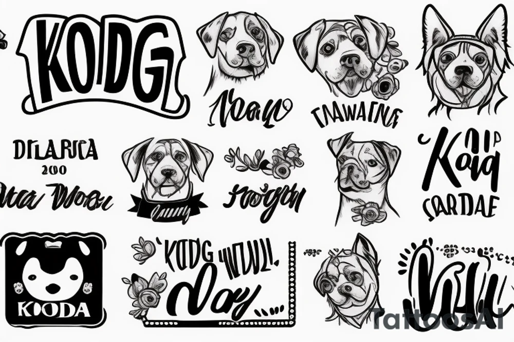 dog name tag koda tattoo idea