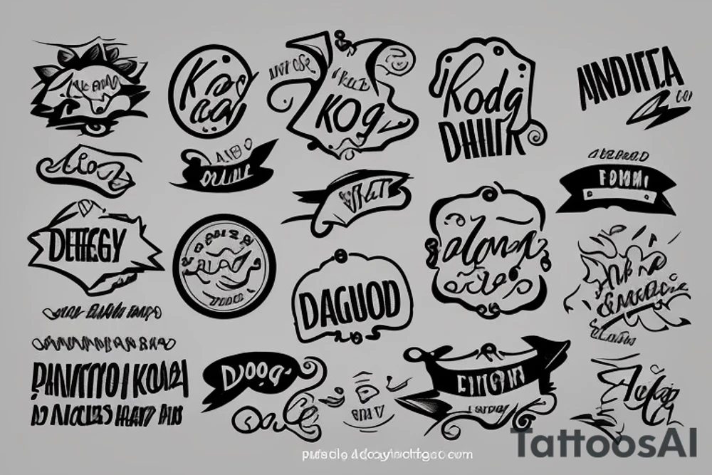 dog name tag koda tattoo idea