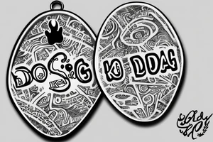 dog tag wit the name koda tattoo idea