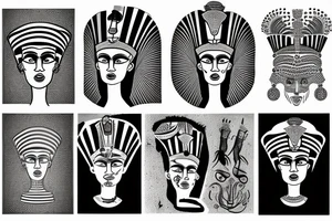 Nefertiti head sillouhette tattoo idea
