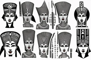Nefertiti head sillouhette tattoo idea