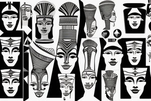 Nefertiti head sillouhette tattoo idea