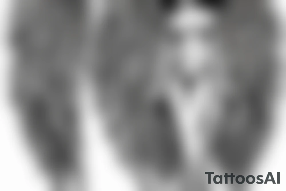 Angel standing and praying with halo tattoo idea