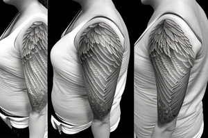 Angel standing and praying with halo tattoo idea