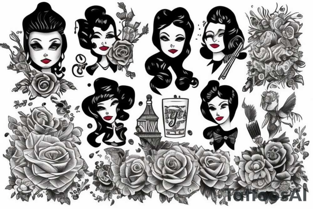 Traditional girl tattoo idea