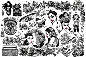 Traditional girl tattoo idea