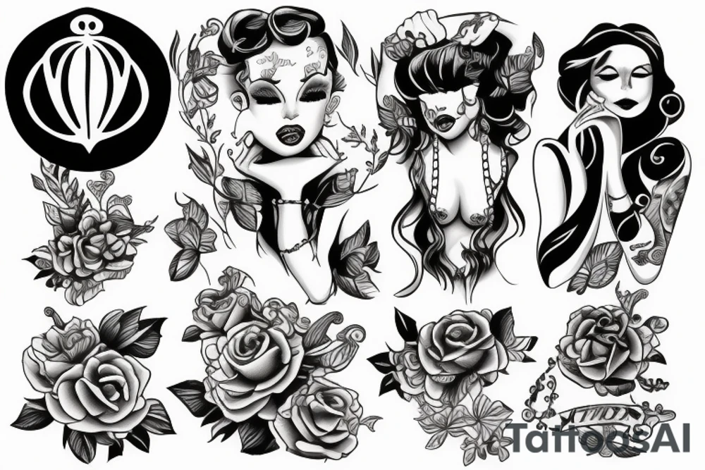 Girl body tattoo idea