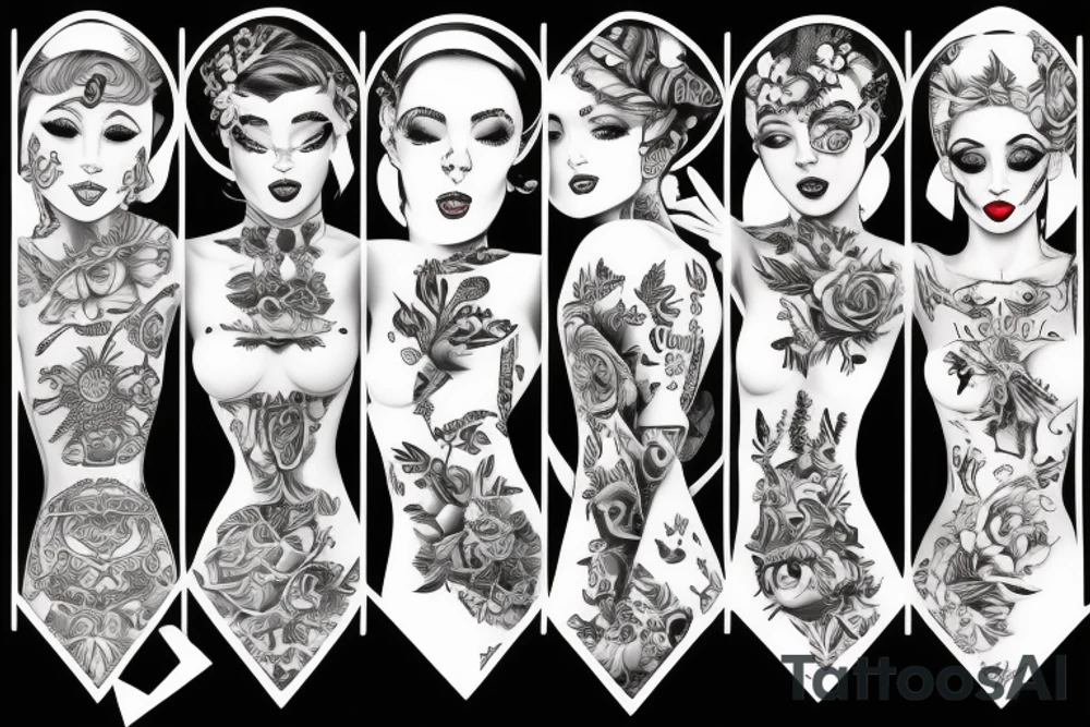 Girl body tattoo idea