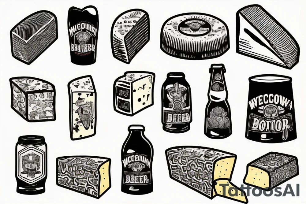 Wisconsin, beer, cheese, brats tattoo idea