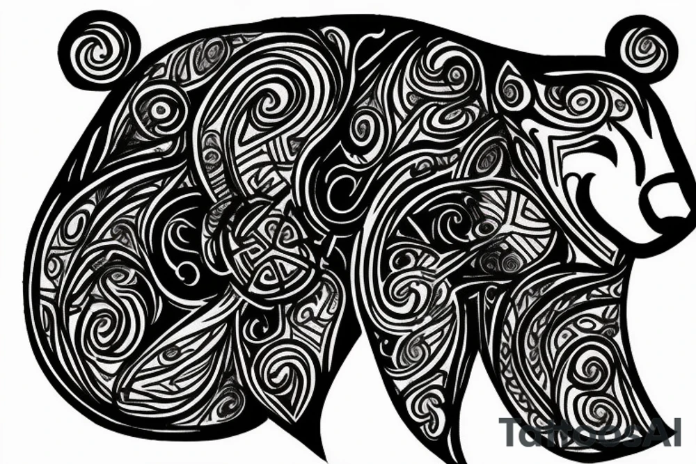 Bear combined with triquetra tattoo idea