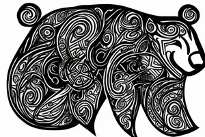 Bear combined with triquetra tattoo idea